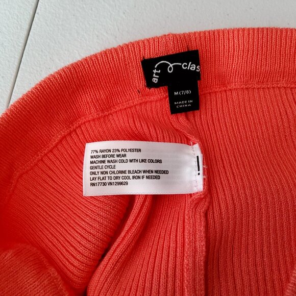 Art Class Womens Ribbed Flare Pants M Polyester Rayon Red• Lay flat to dry - Picture 3 of 10